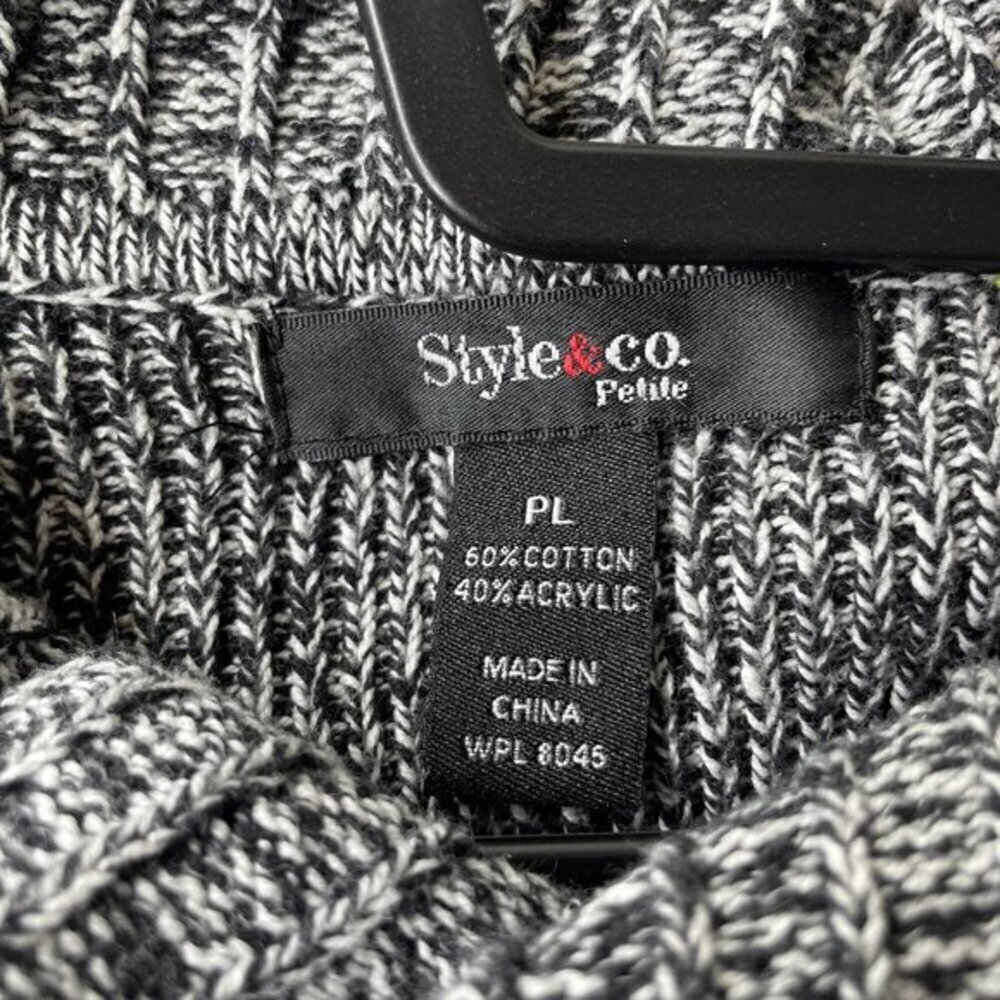 Style & Co Salt and Pepper Grey Marl Cowl Neck Tunic Sweater Dress Petite Large - Picture 5 of 7